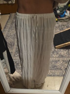 Missguided Cream Elastic-Waist Maxi Skirt